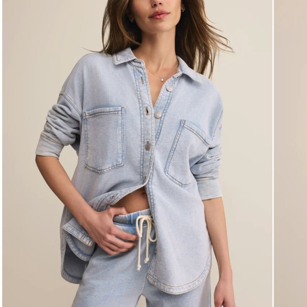 Z Supply All Day Knit Denim Shirt